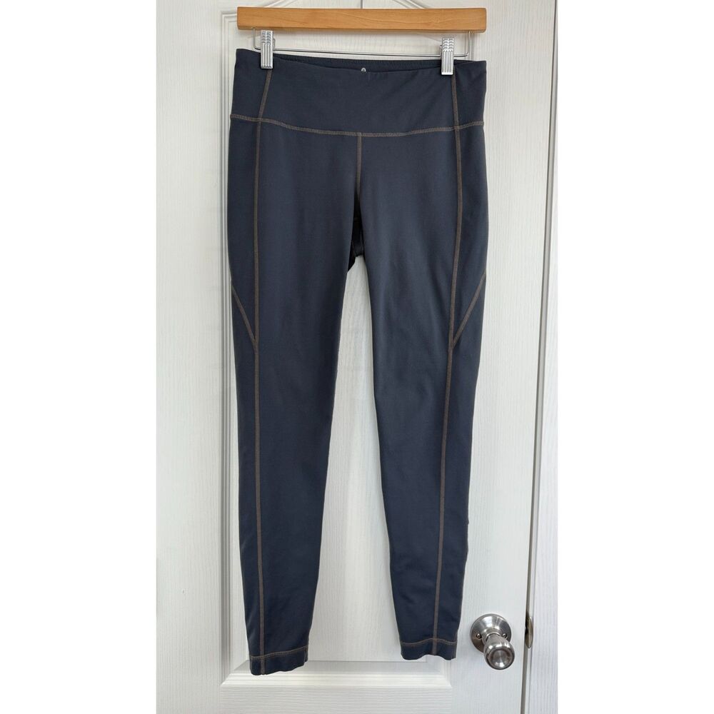 Athleta Women's Activewear Leggings Dark Gray Contrast Stitching Size M